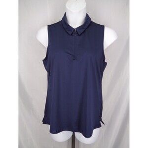Tommy Bahama Golf Blue Sleeveless Zip Polo Top Size XL